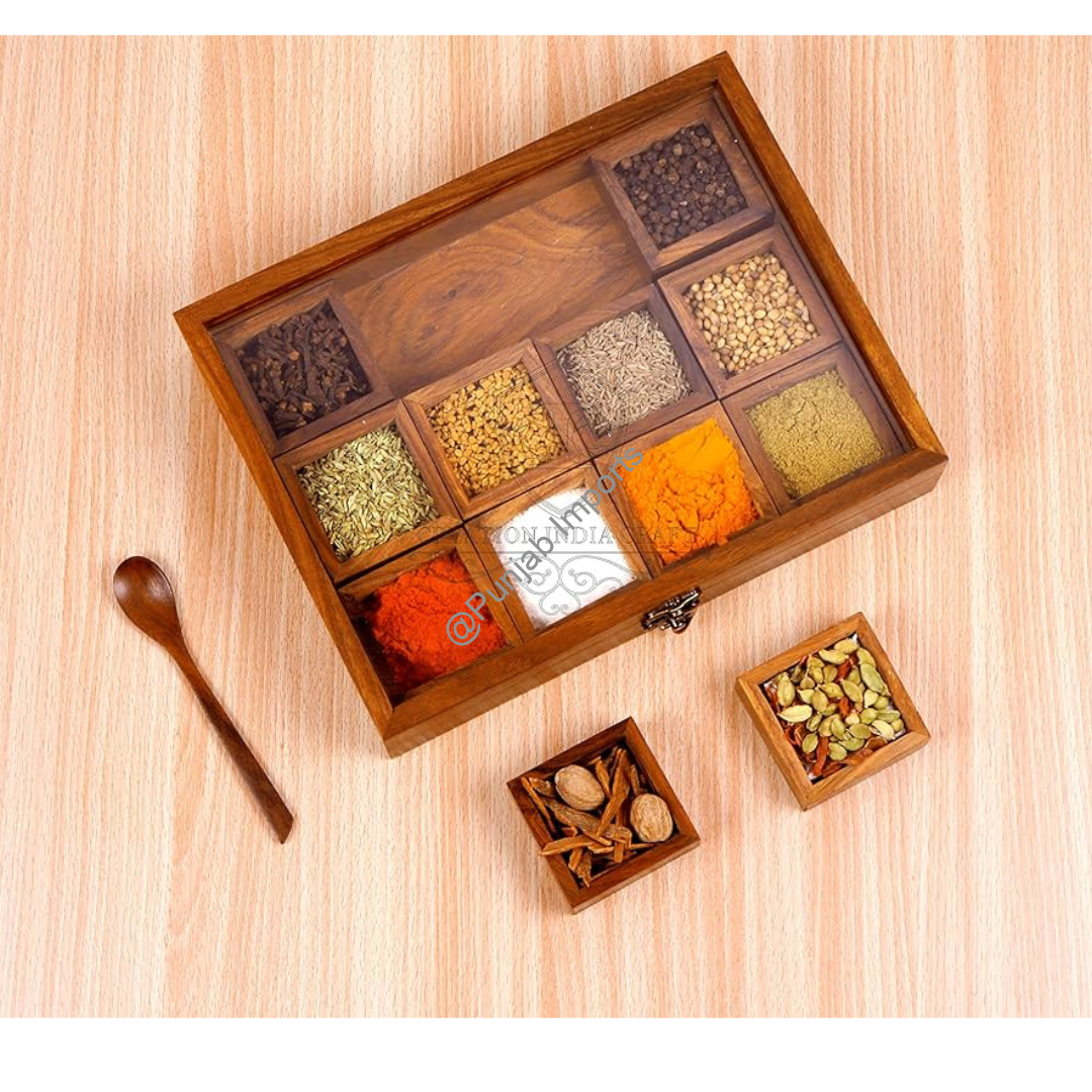 Wooden Spice Box 12 (Kvg) - Image 2