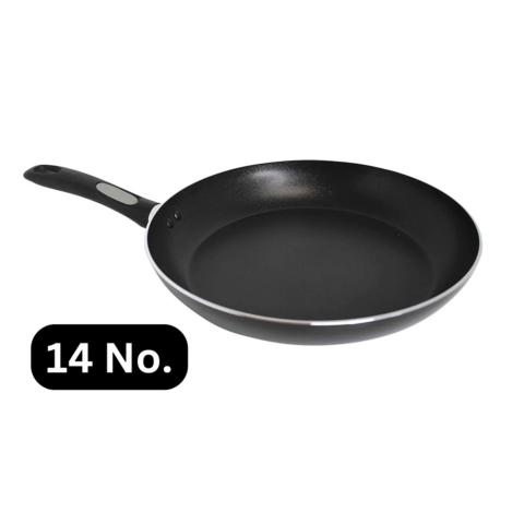 Aluminium. Fry Pan Black Flat No.14