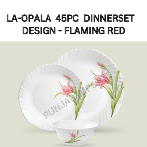 LaOpala 45Pc Dinner Set- Flaming Red