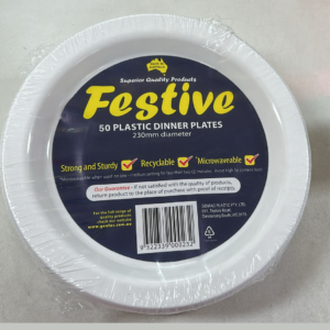 Festive Plastic Dinner Plate 230mm (50pc)
