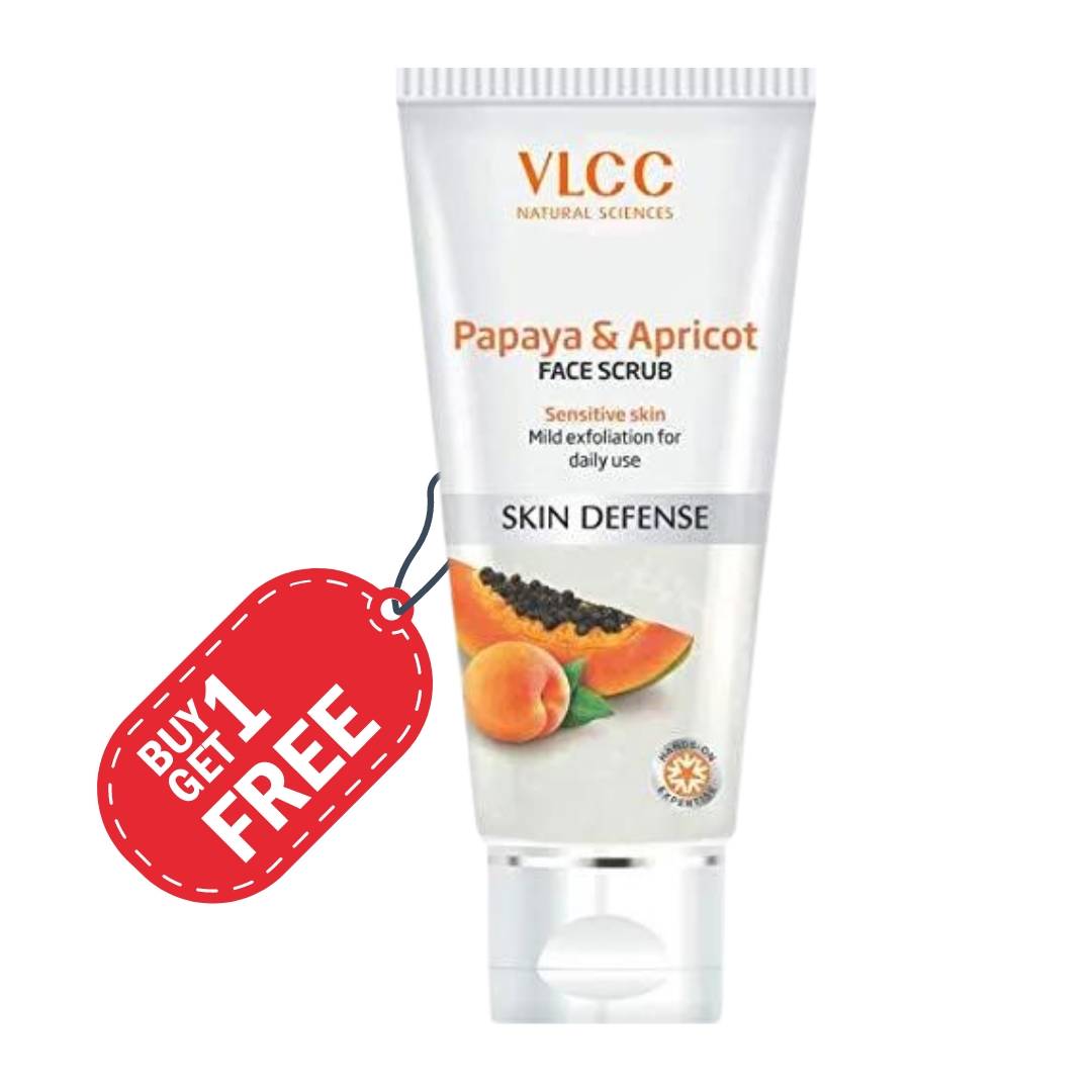 VLCC Papaya & Apricot Face Scrub, 80gm (BUY 1 GET 1 FREE)
