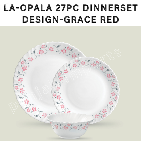 LaOpala 27pcs Dinner Set- Grace Red (Ivory Series)