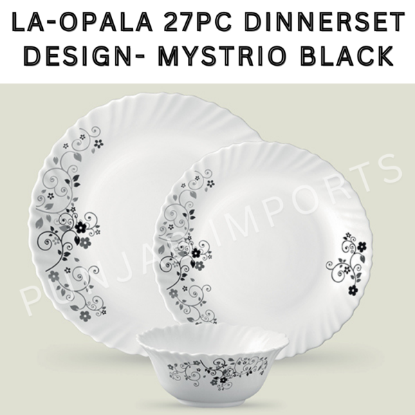 LaOpala 27pcs Dinner Set - Mystrio Black (Classique Series)