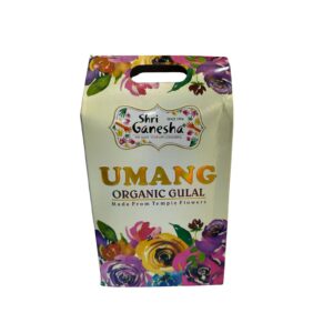 Shri Ganesha Umang Organic Flower Holi Gulal, 400 Grams (80 Grams Pouch x 5 Packs)