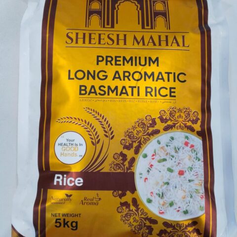 Premium Long Aromatic Basmati Rice 5kg Sheesh Mahal